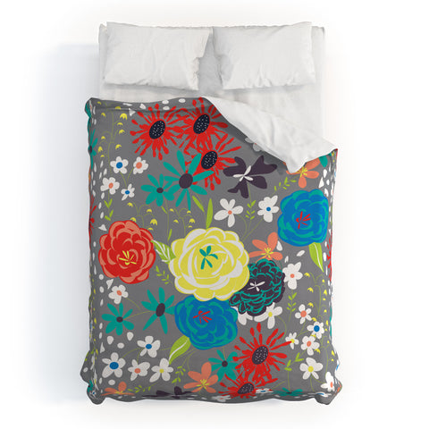 Vy La Bloomimg Love Gray Duvet Cover