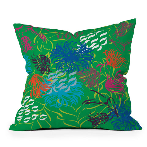 Vy La Bold Breezy Green Outdoor Throw Pillow