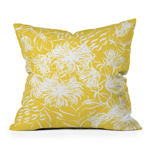 Vy La Bright Breezy Yellow Outdoor Throw Pillow