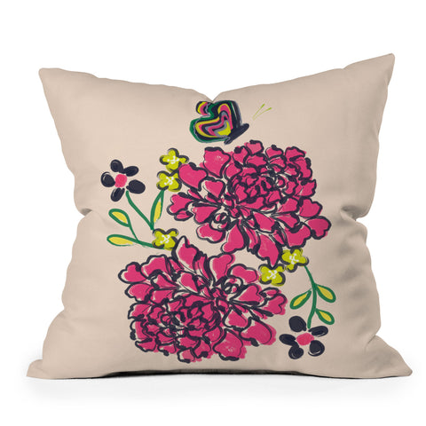 Vy La Budding Love Outdoor Throw Pillow