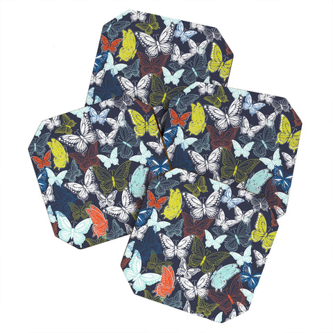 Vy La Butterfly Sky Navy Coaster Set