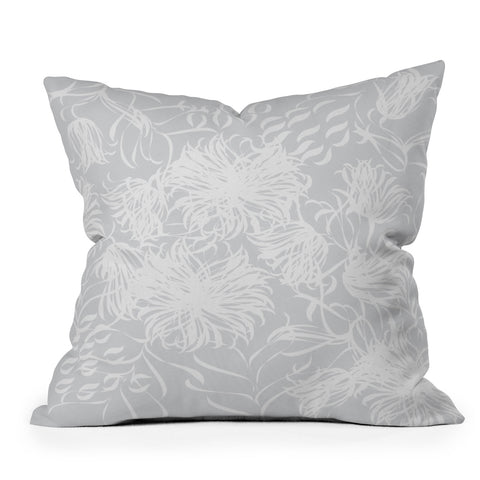 Vy La Calm Breezy Grey Outdoor Throw Pillow