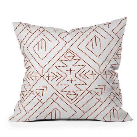 Vy La Cross Diamond Rust Outdoor Throw Pillow