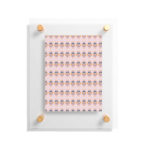 Vy La Geo Owl Print Pink Floating Acrylic Print