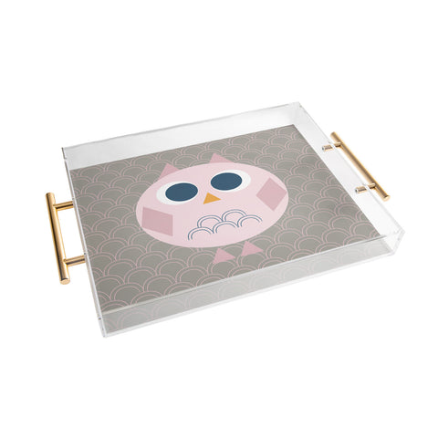 Vy La Geo Owl Solo Pink Acrylic Tray
