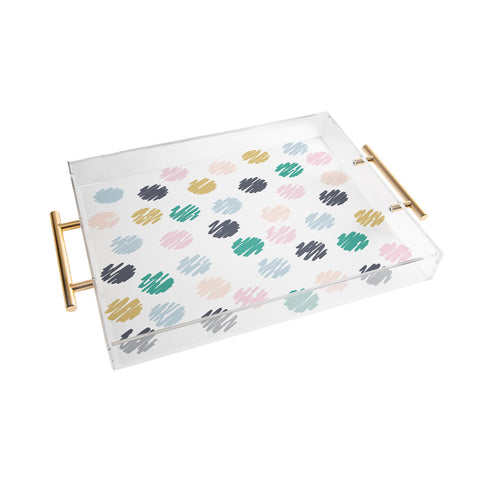 Vy La Polka Dot Scribbles Pastels Acrylic Tray