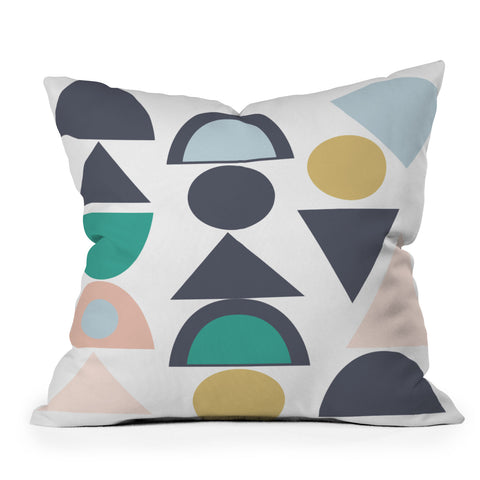 Vy La See The Shapes Pastels Outdoor Throw Pillow