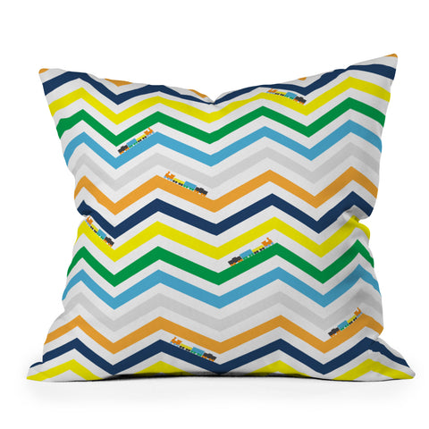 Vy La Train Chevron Outdoor Throw Pillow