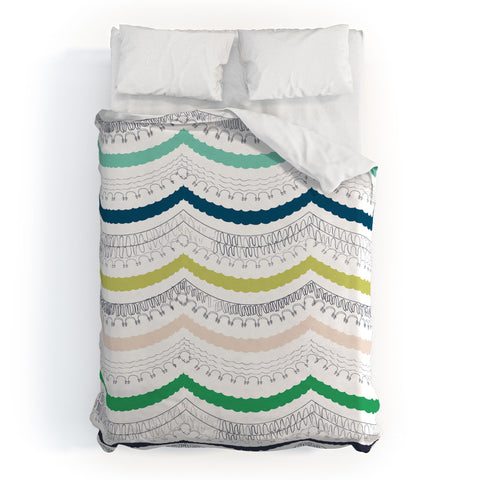 Vy La Unwavering Love Blue White Duvet Cover