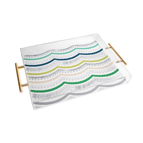 Vy La Unwavering Love Blue White Acrylic Tray