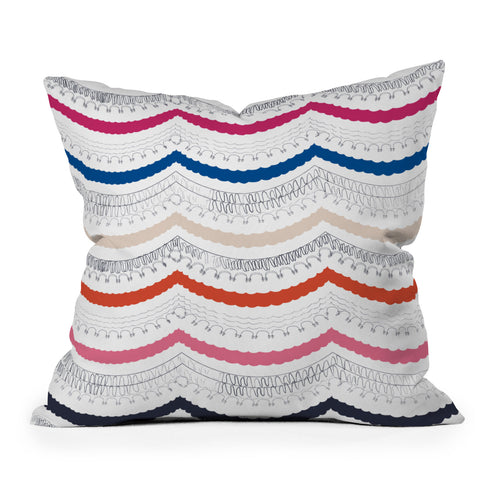 Vy La Unwavering Love Pink White Outdoor Throw Pillow