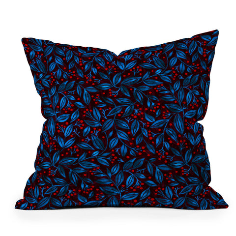 Wagner Campelo Berries And Leaves 5 Outdoor Throw Pillow