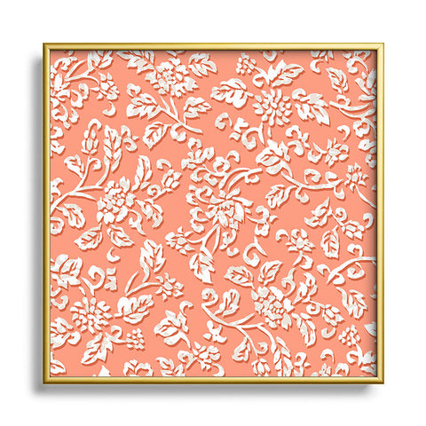 Wagner Campelo Chinese Flowers 2 Square Metal Framed Art Print