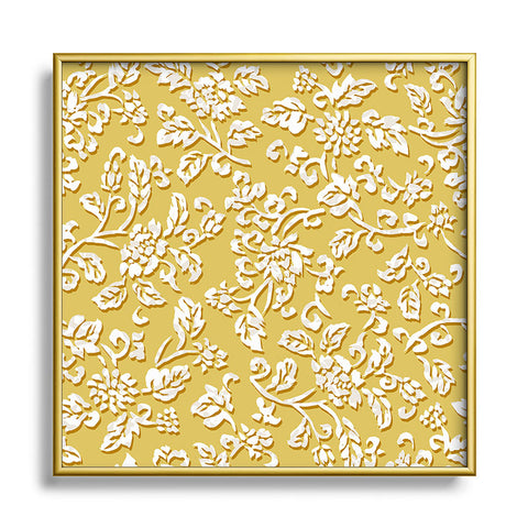 Wagner Campelo Chinese Flowers 4 Square Metal Framed Art Print