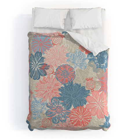 Wagner Campelo GARDEN BLOSSOMS BEIGE Duvet Cover