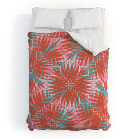 Wagner Campelo PALM GEO FLAMINGO Duvet Cover