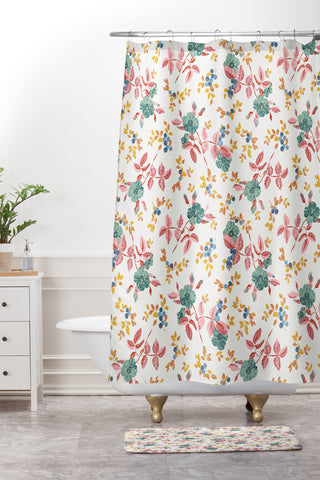 Wagner Campelo RoseFruits 3 Shower Curtain And Mat