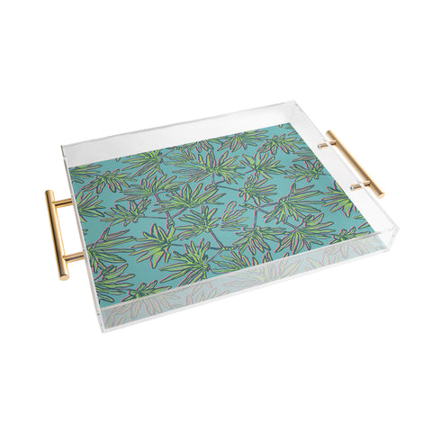 Wagner Campelo TROPIC PALMS TURQUOISE Acrylic Tray