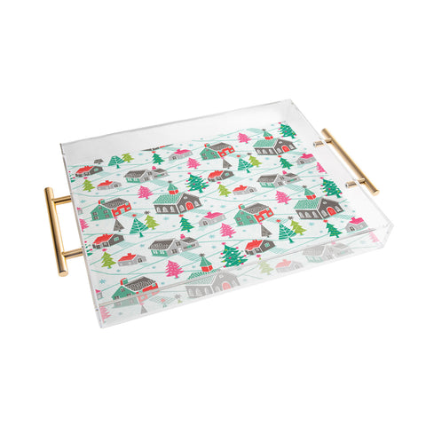 Wendy Kendall christmas town Acrylic Tray