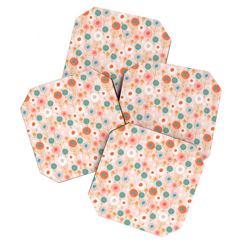 Wendy Kendall crayon floral Coaster Set
