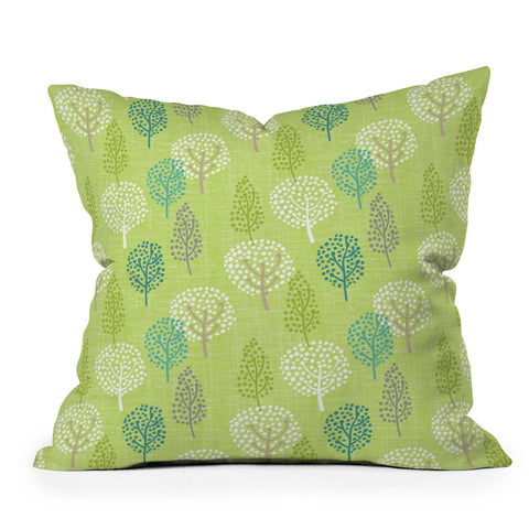 Wendy Kendall Linen Tree Outdoor Throw Pillow