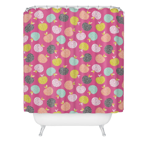 Wendy Kendall Retro Apples Shower Curtain