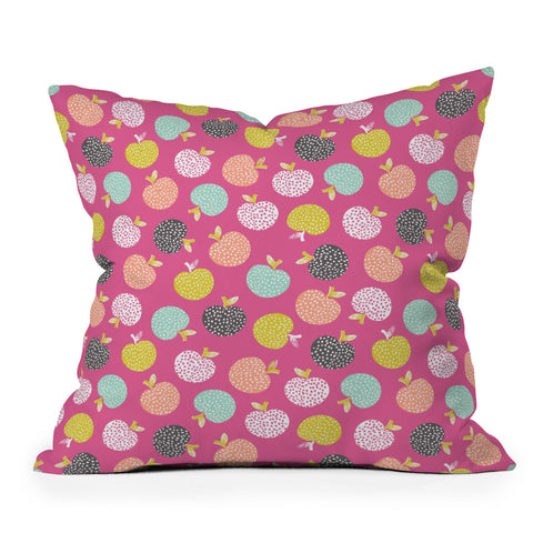 Wendy Kendall Retro Apples Throw Pillow
