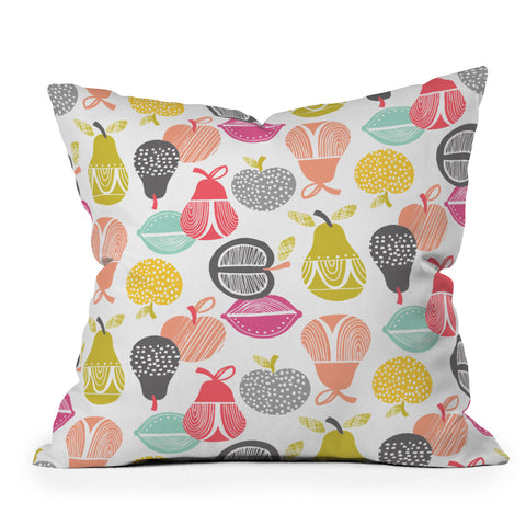 Wendy Kendall Retro Fruit Outdoor Throw Pillow