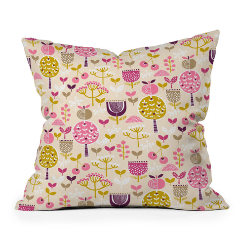 Wendy Kendall Retro Orchard Outdoor Throw Pillow