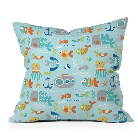 Wendy Kendall Sealife Outdoor Throw Pillow