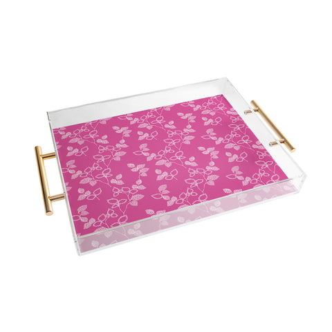 Wendy Kendall Suki Leaf Pink Acrylic Tray