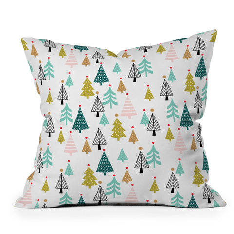 Wendy Kendall tiny trees Outdoor Throw Pillow