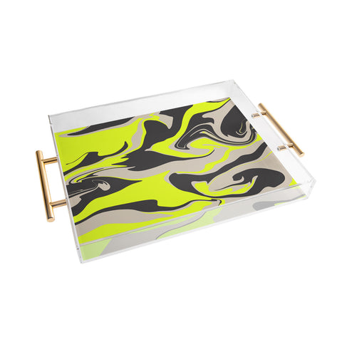 Wesley Bird Hypnotic Camo Yellow Acrylic Tray