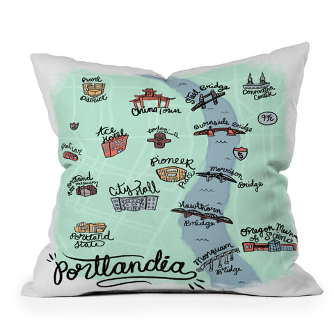 Wesley Bird PORTLANDIA Outdoor Throw Pillow