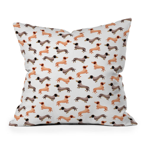 Wonder Forest Darling Dachshunds Outdoor Throw Pillow