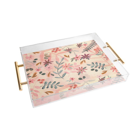 Wonder Forest Feminine Floral Acrylic Tray