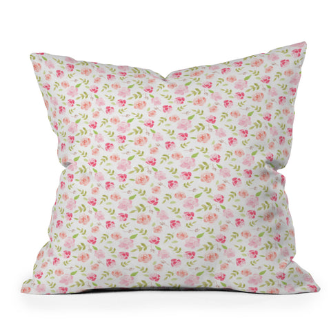 Wonder Forest Floral Rose Outdoor Throw Pillow