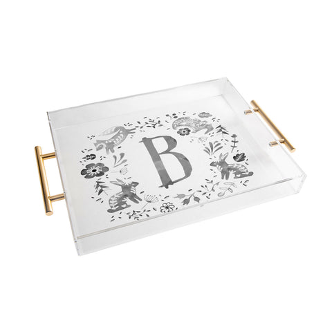 Wonder Forest Folky Forest Monogram Letter B Acrylic Tray