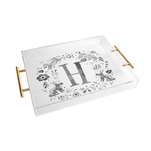Wonder Forest Folky Forest Monogram Letter H Acrylic Tray