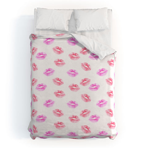 Wonder Forest Kiss Kiss Lips Duvet Cover