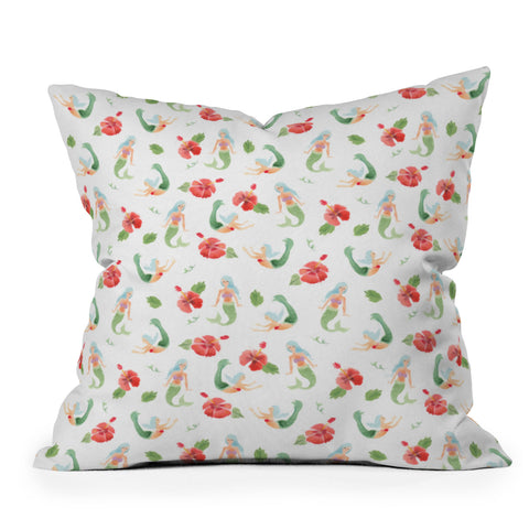 Wonder Forest Mystical Mermaids Outdoor Throw Pillow