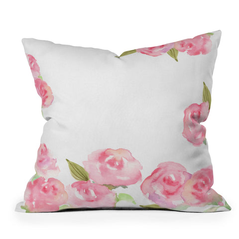 Wonder Forest Raining Roses Outdoor Throw Pillow