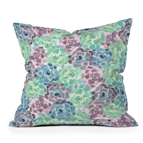 Wonder Forest Sweet Succulents Outdoor Throw Pillow