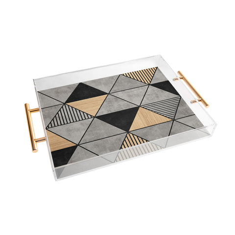 Zoltan Ratko Concrete and Wood Triangles 2 Acrylic Tray