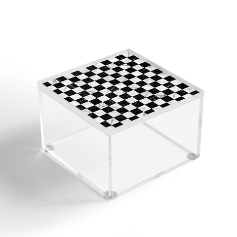 Zoltan Ratko Marble Checkerboard Pattern Acrylic Box