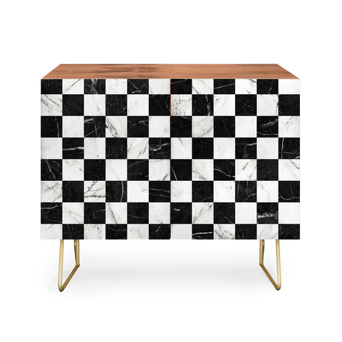 Zoltan Ratko Marble Checkerboard Pattern Credenza