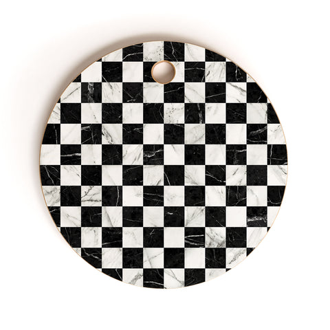 Zoltan Ratko Marble Checkerboard Pattern Cutting Board Round