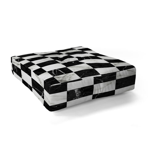 Zoltan Ratko Marble Checkerboard Pattern Floor Pillow Square