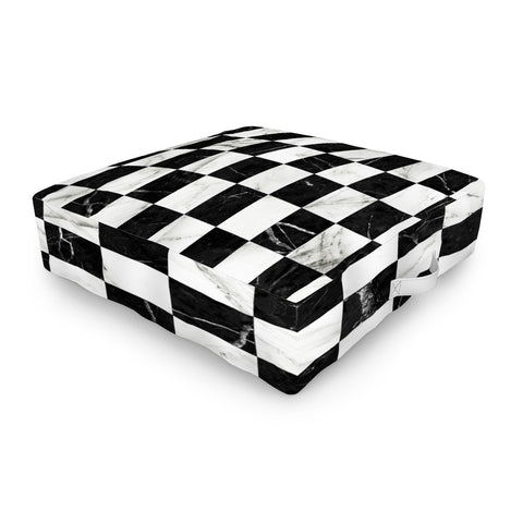 Zoltan Ratko Marble Checkerboard Pattern Outdoor Floor Cushion