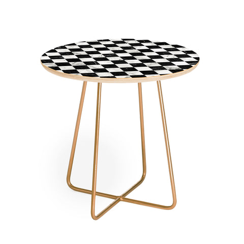 Zoltan Ratko Marble Checkerboard Pattern Round Side Table
